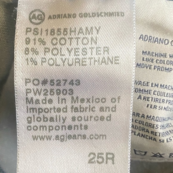 AG Adriano Goldschmed Prima Dark Blue Slim Cigarette Ankle Jean Women’s Size 25R - Picture 8 of 9